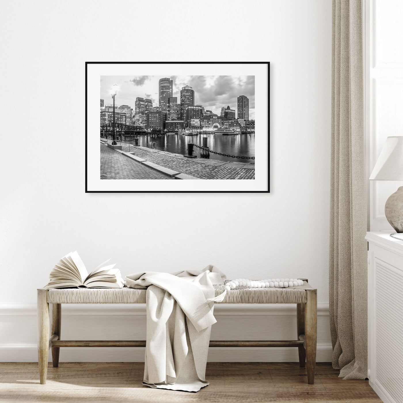 Boston Landscape B&W No 2 Poster