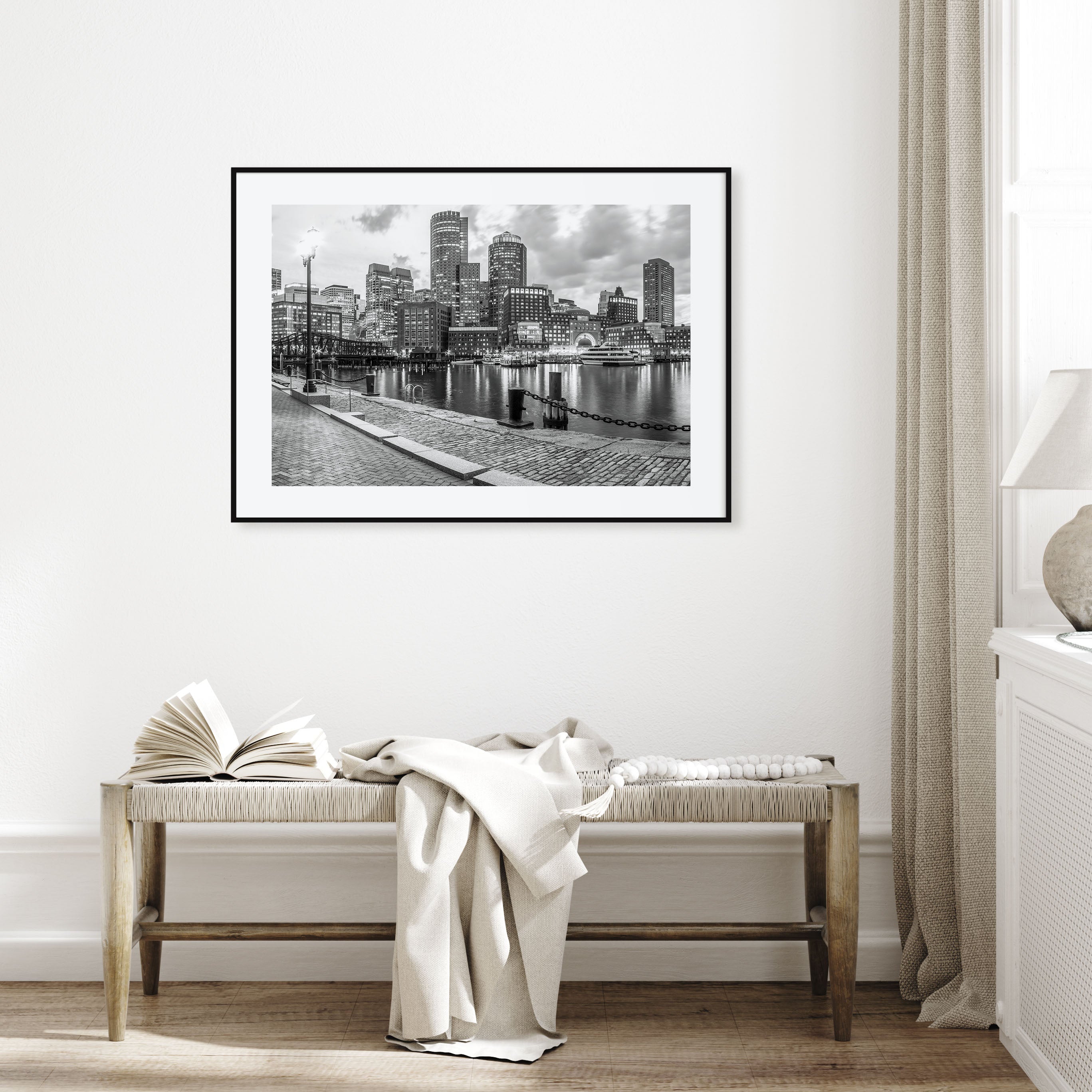 Boston Landscape B&W No 2 Poster