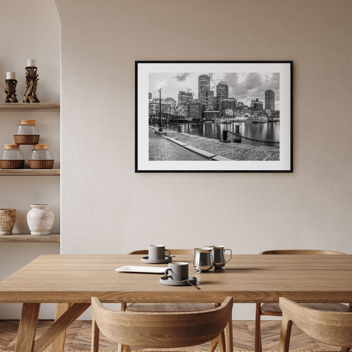 Boston Landscape B&W No 2 Poster