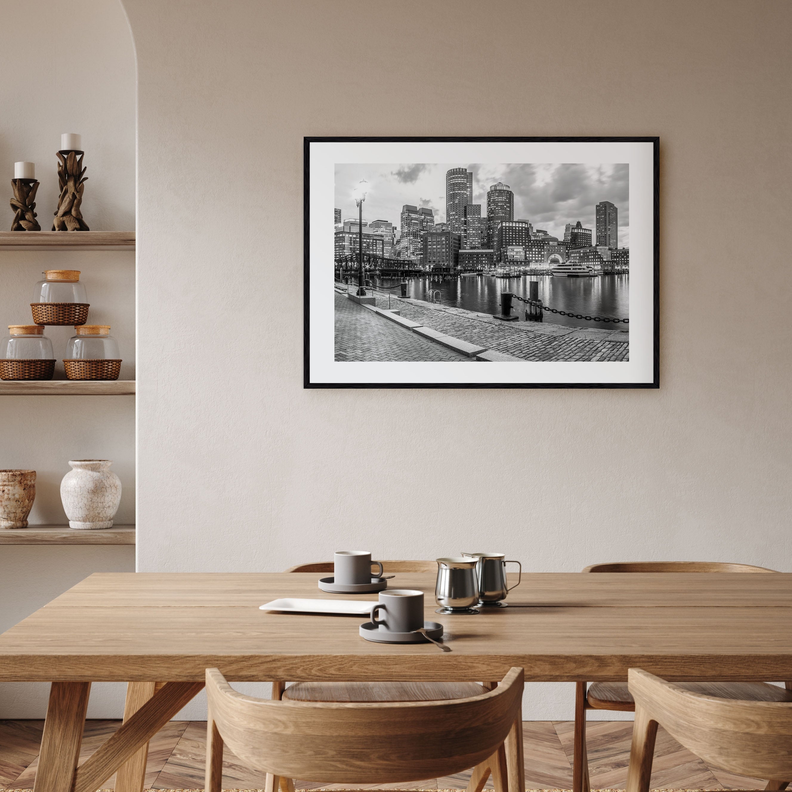 Boston Landscape B&W No 2 Poster