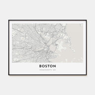 Boston Map Landscape Poster