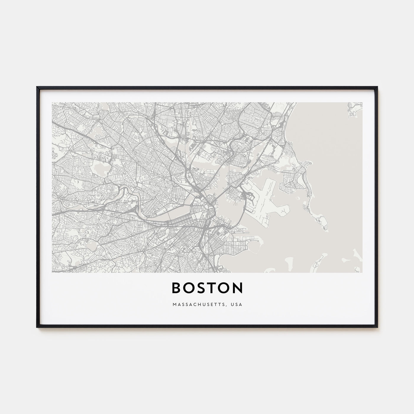 Boston Map Landscape Poster