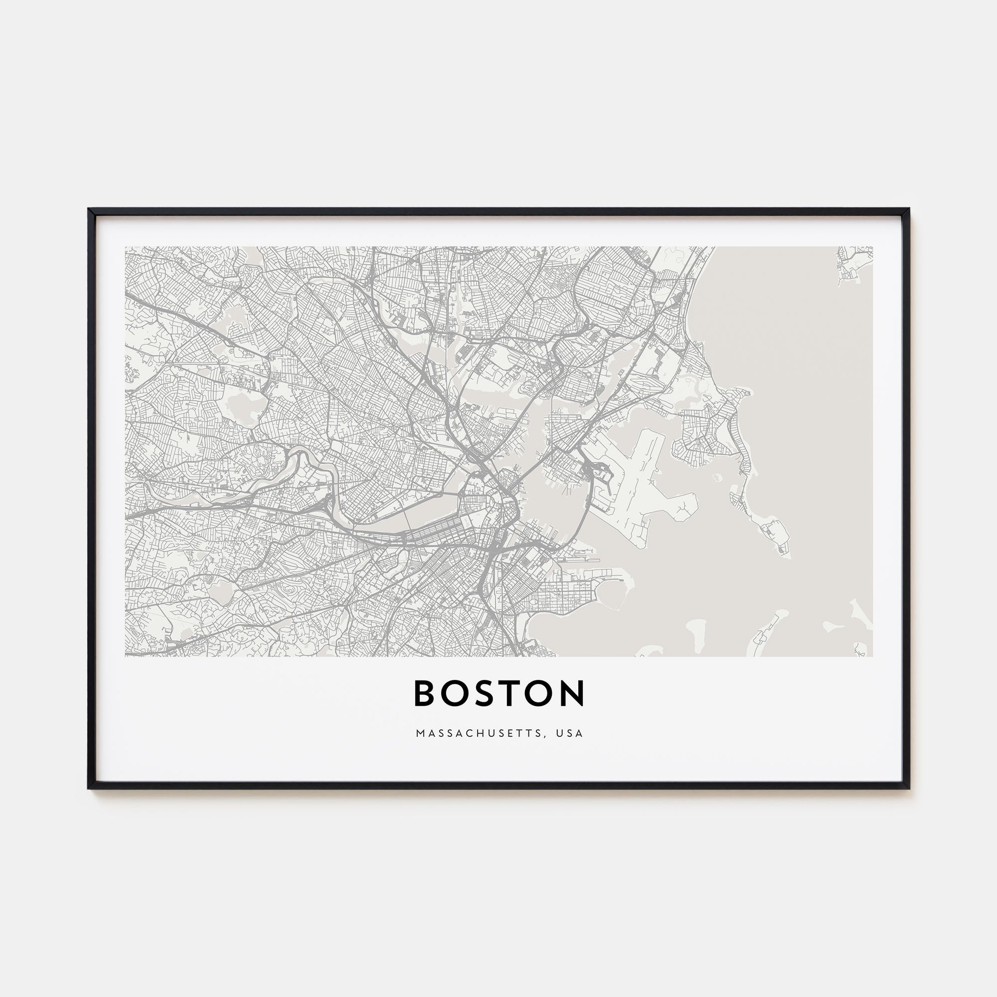 Boston Map Landscape Poster