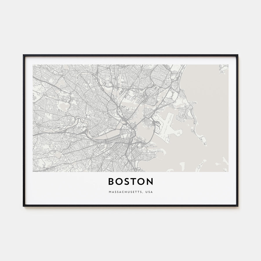 Boston Map Landscape Poster
