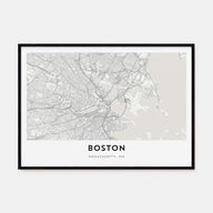 Boston Map Landscape Poster