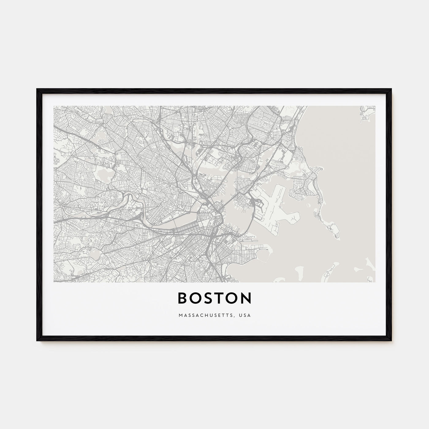 Boston Map Landscape Poster