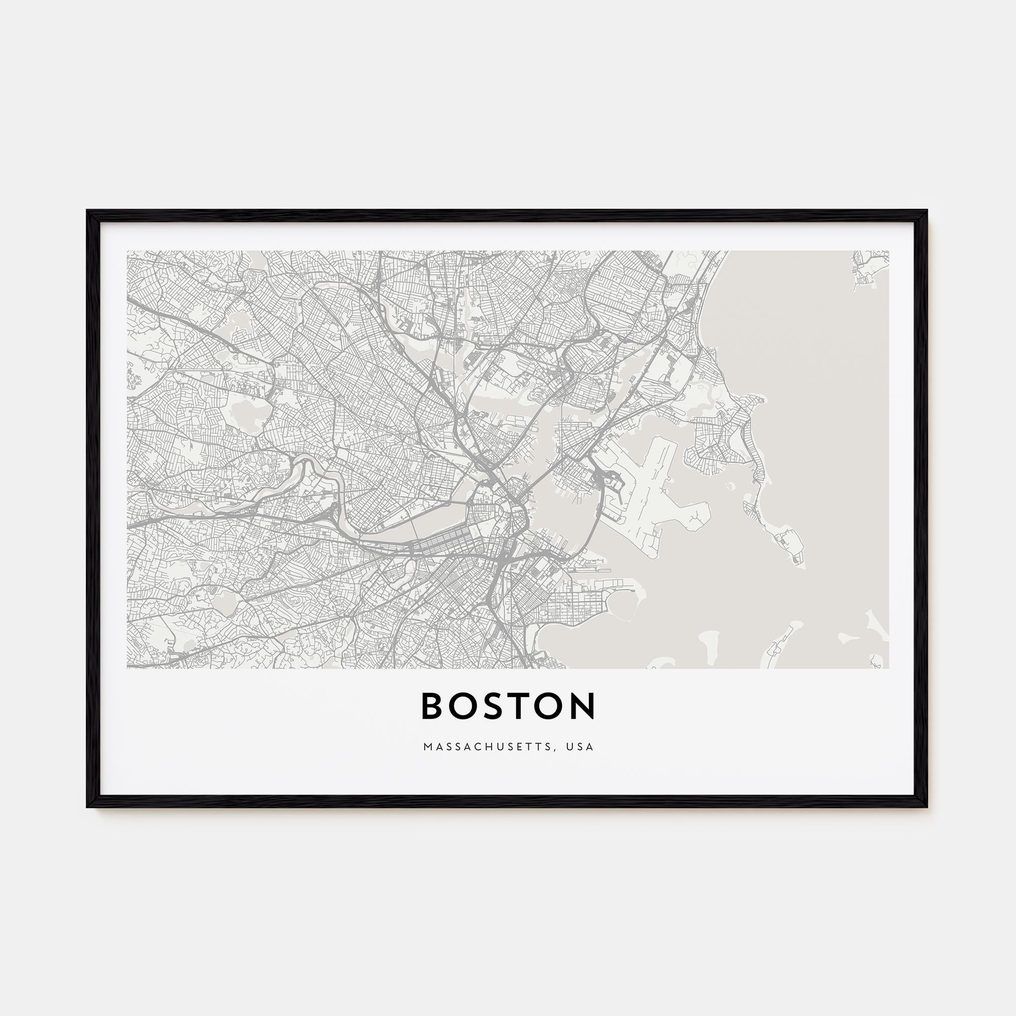 Boston Map Landscape Poster