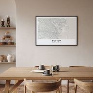 Boston Map Landscape Poster