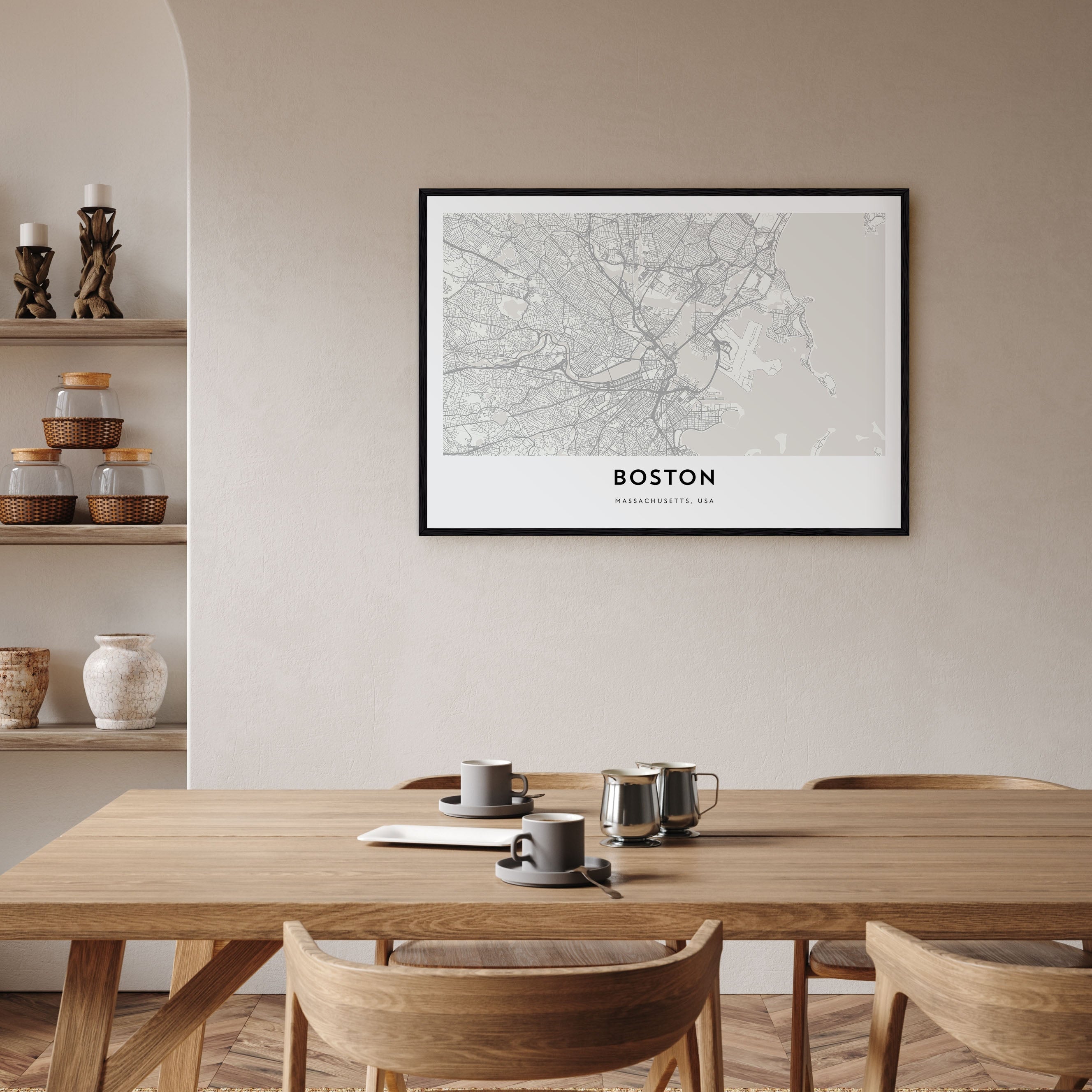 Boston Map Landscape Poster