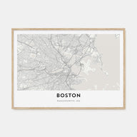 Boston Map Landscape Poster