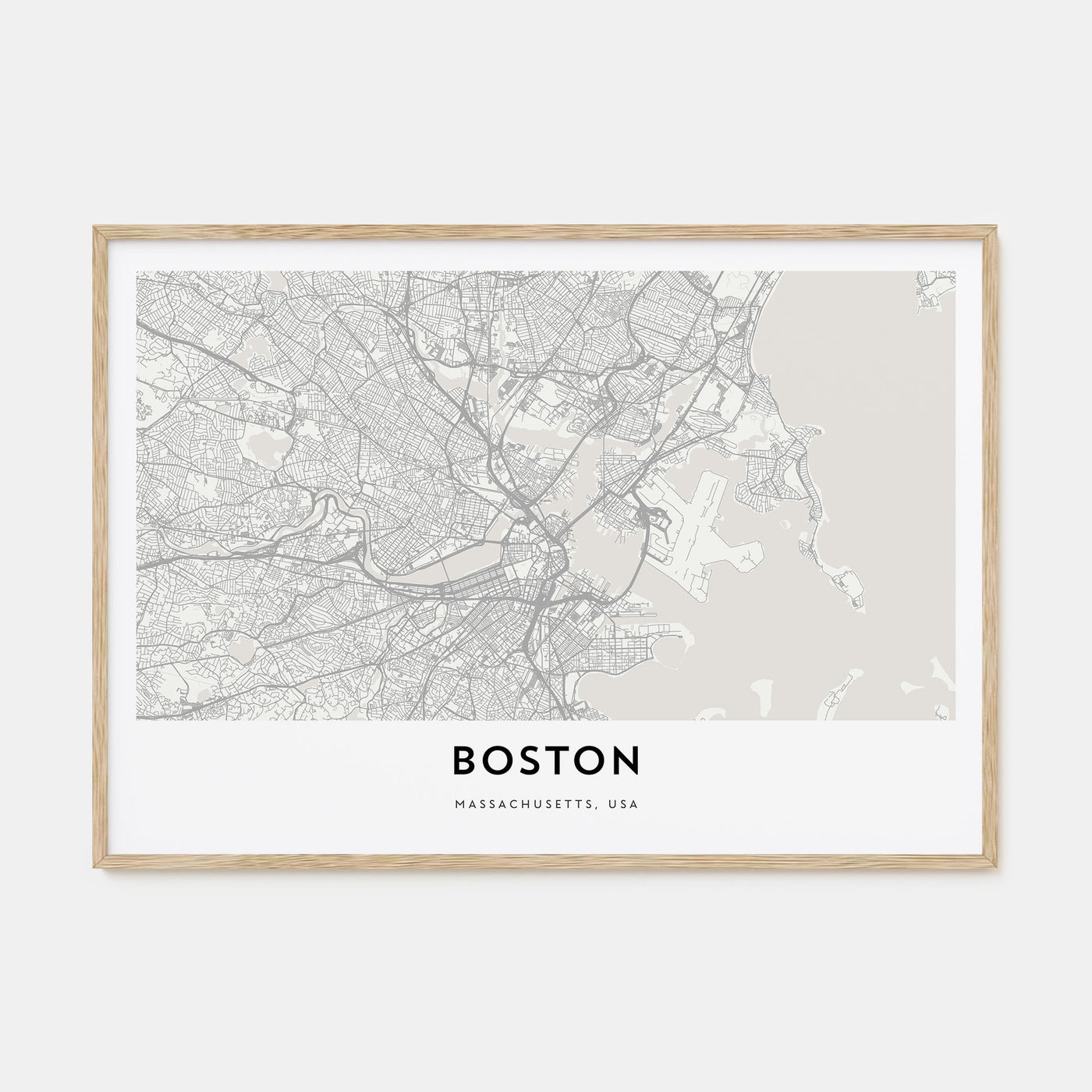 Boston Map Landscape Poster