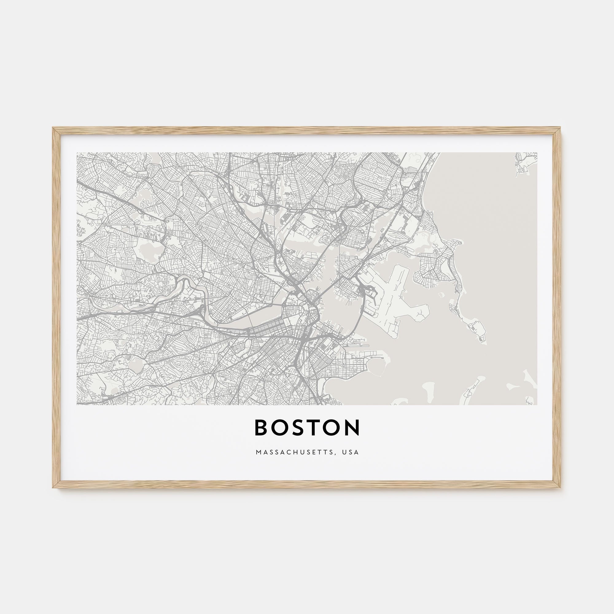 Boston Map Landscape Poster