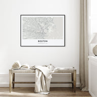 Boston Map Landscape Poster