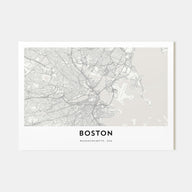 Boston Map Landscape Poster