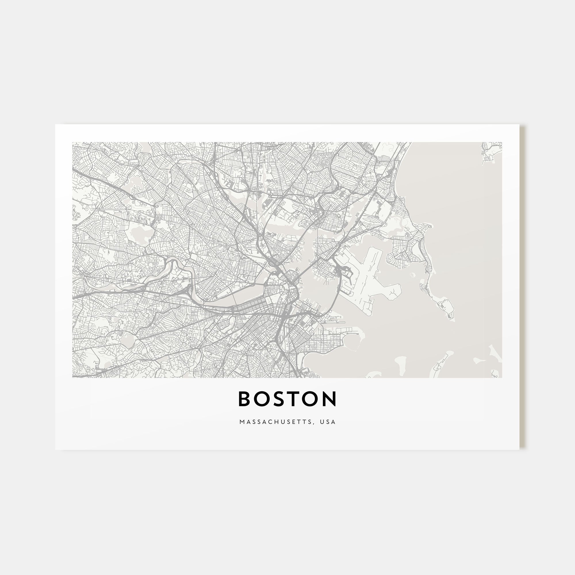 Boston Map Landscape Poster