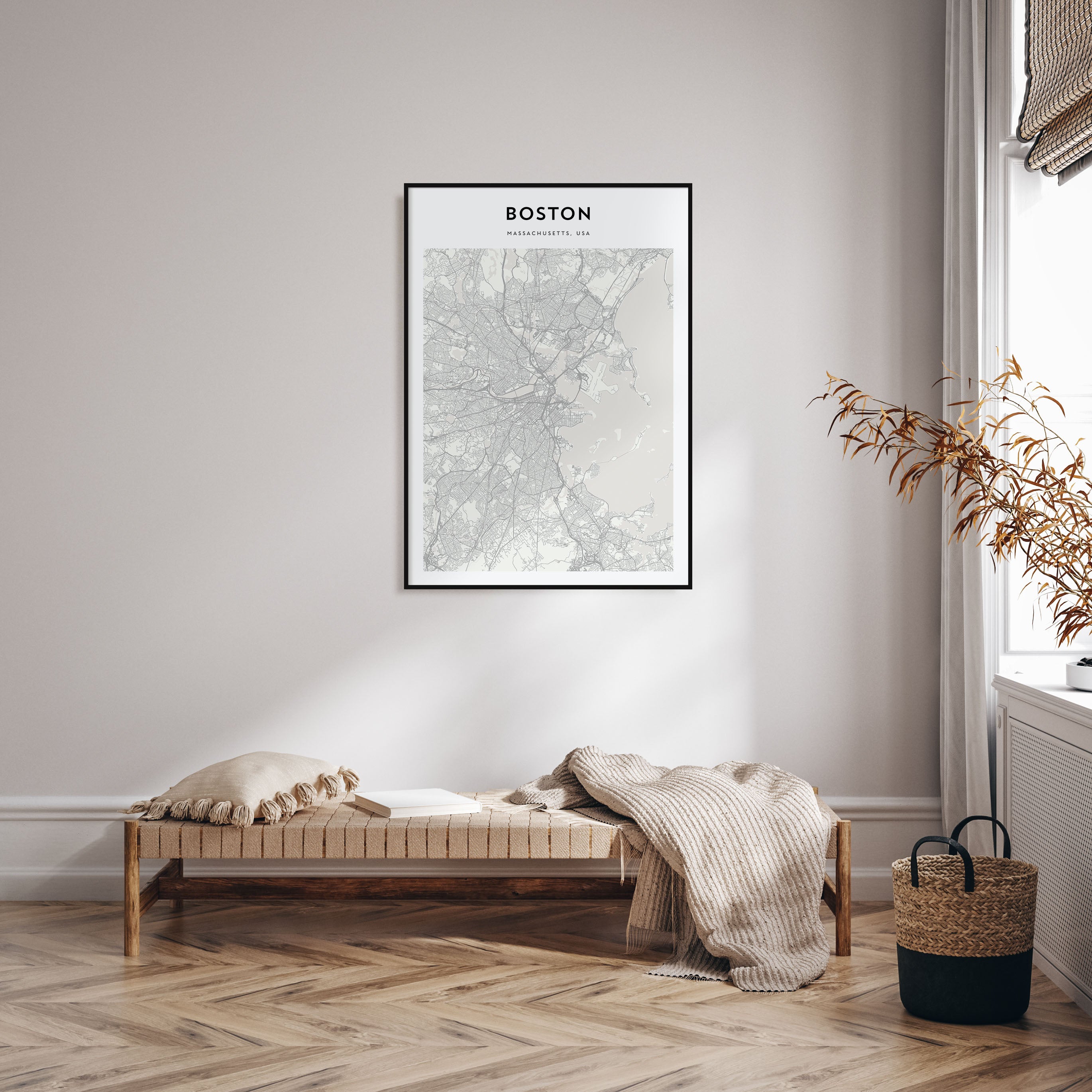 Boston Map Portrait Poster
