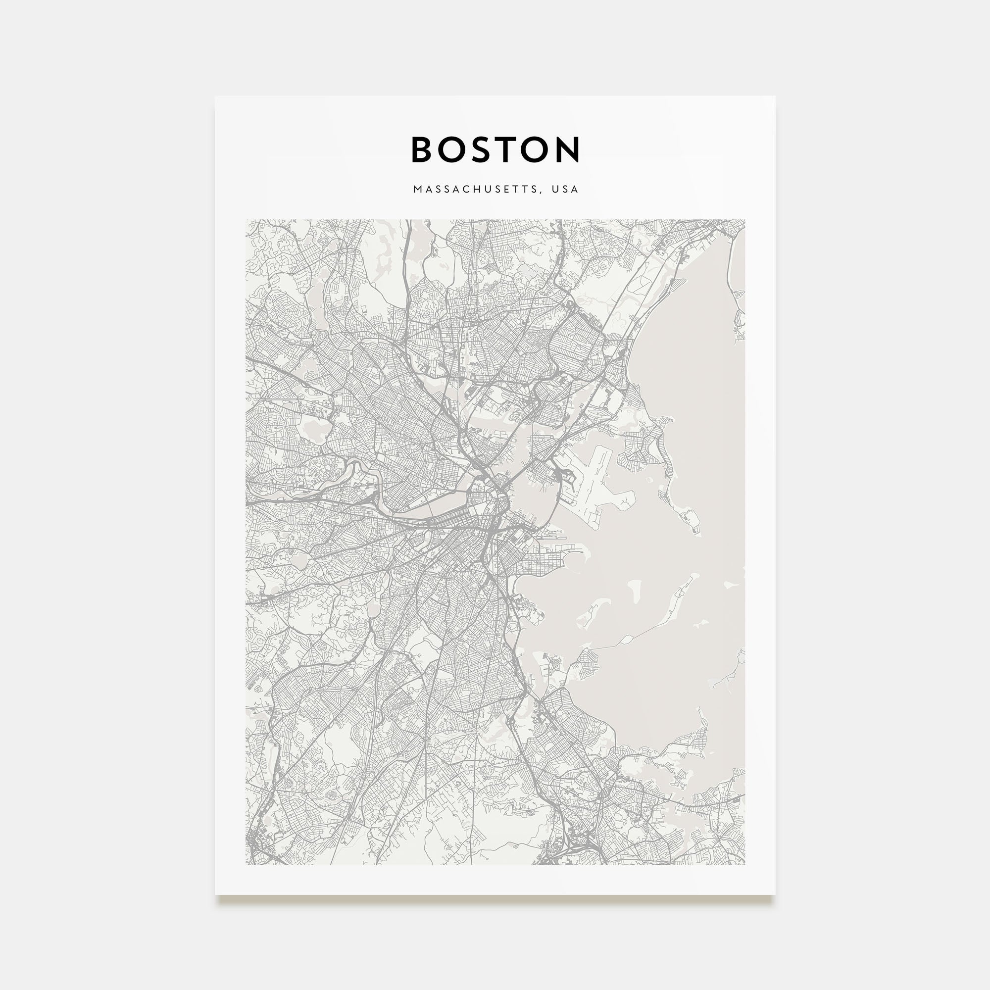 Boston Map Portrait Poster