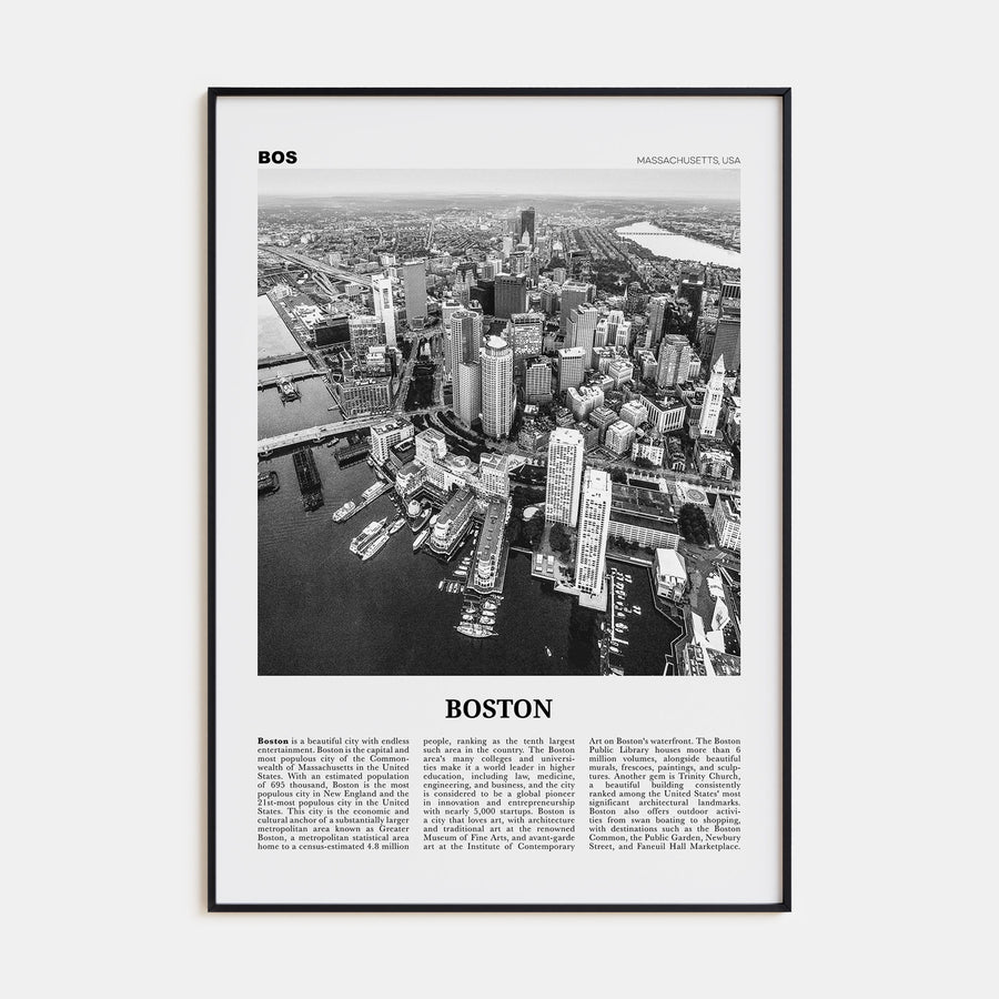 Boston Travel B&W No 1 Poster