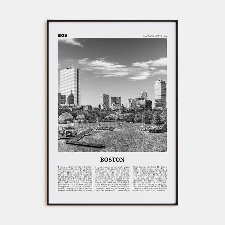Boston Travel B&W No 2 Poster