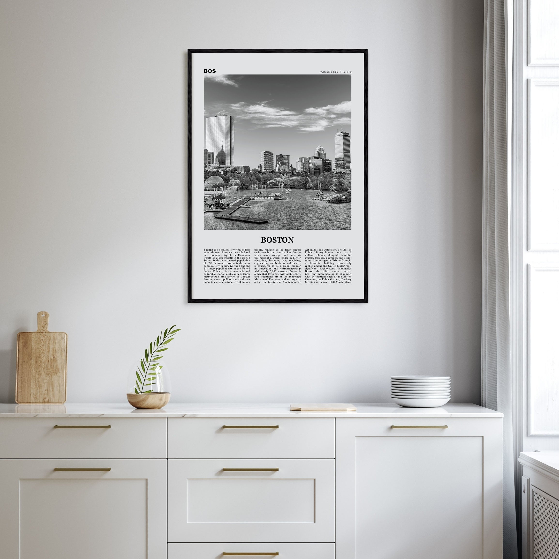 Boston Travel B&W No 2 Poster
