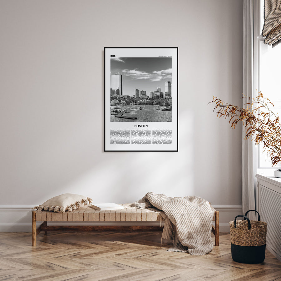 Boston Travel B&W No 2 Poster