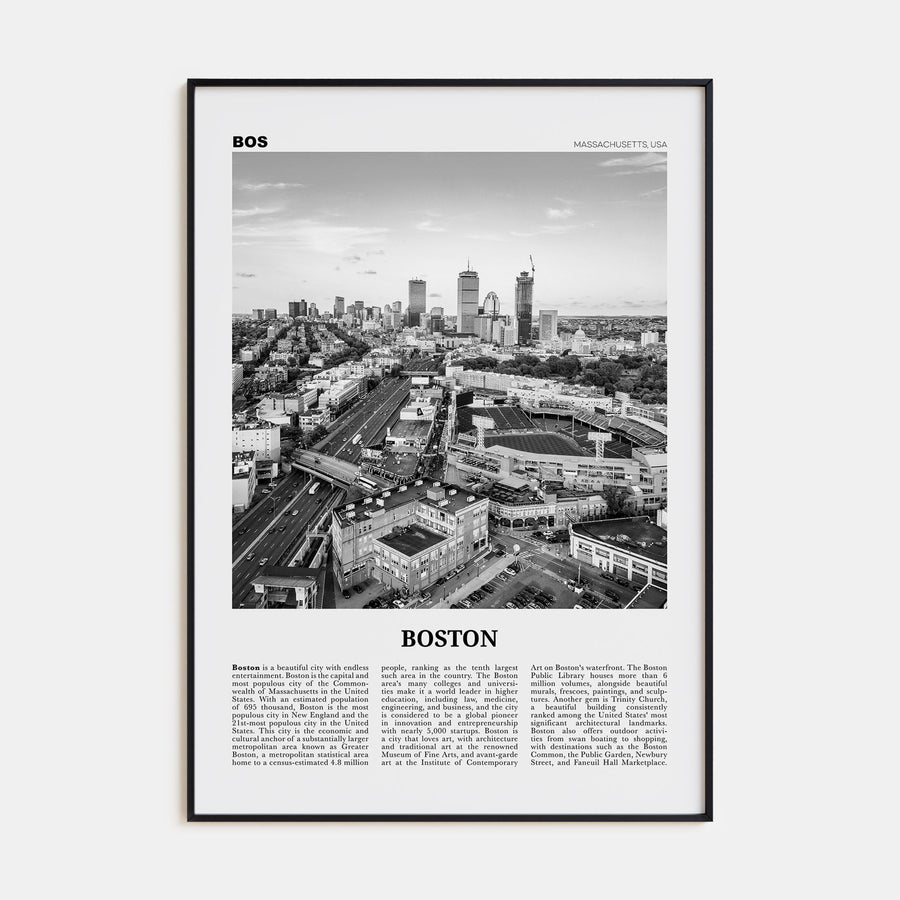 Boston Travel B&W No 3 Poster