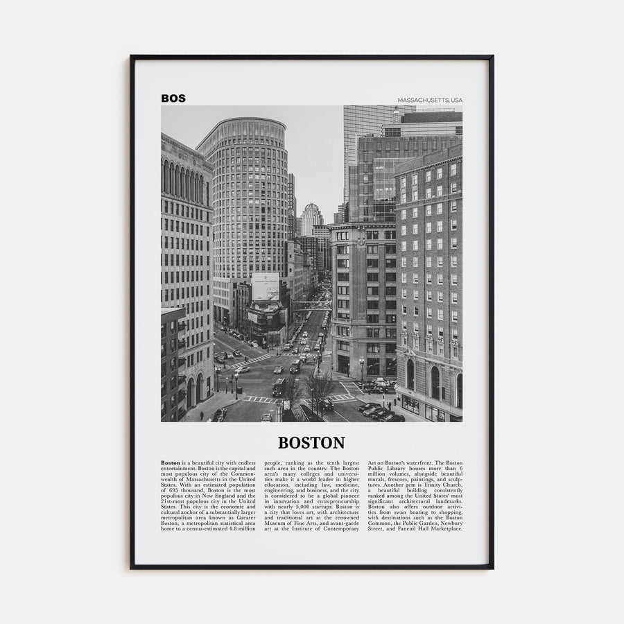 Boston Travel B&W No 4 Poster