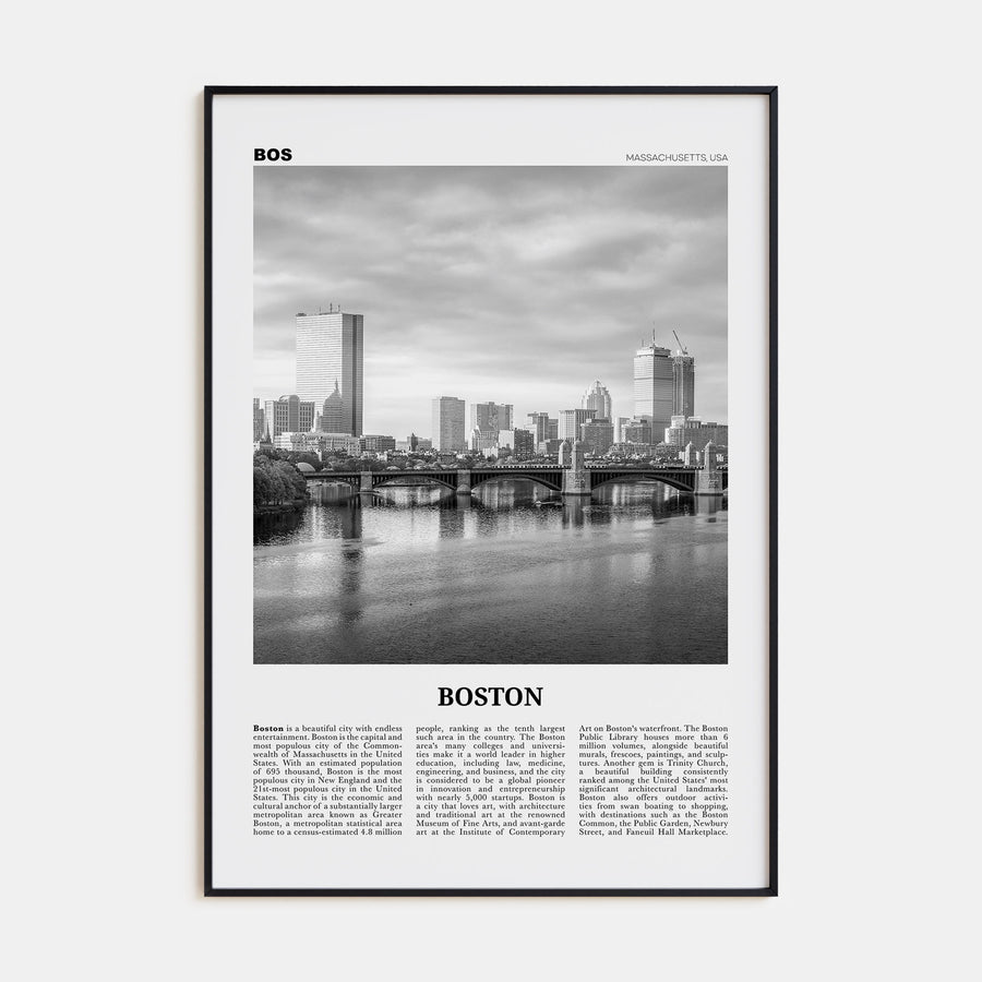 Boston Travel B&W No 5 Poster