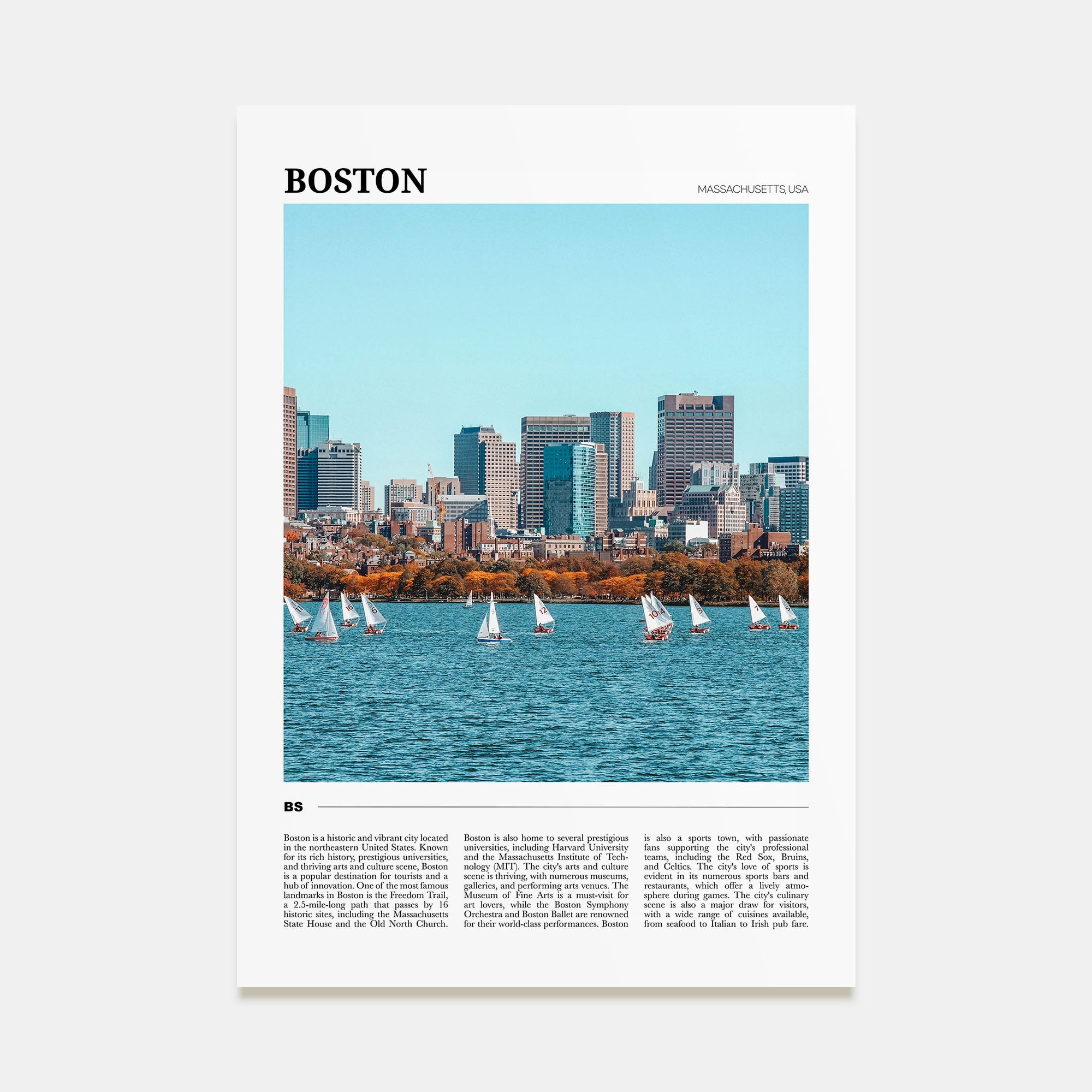 Boston Travel Color No 1 Poster