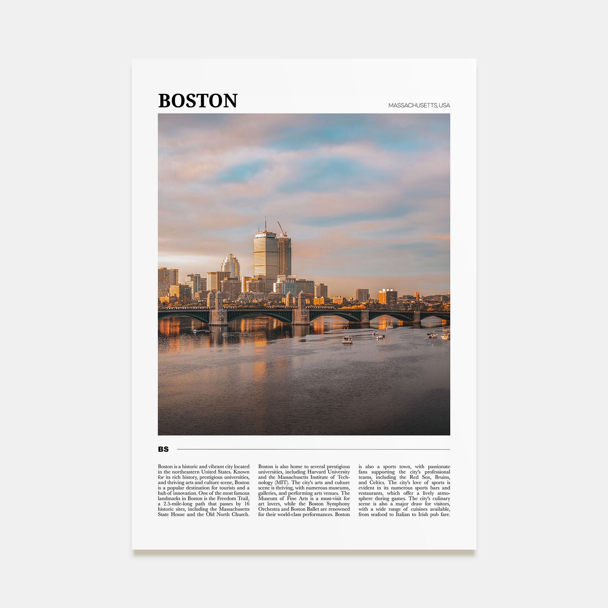 Boston Travel Color No 2 Poster