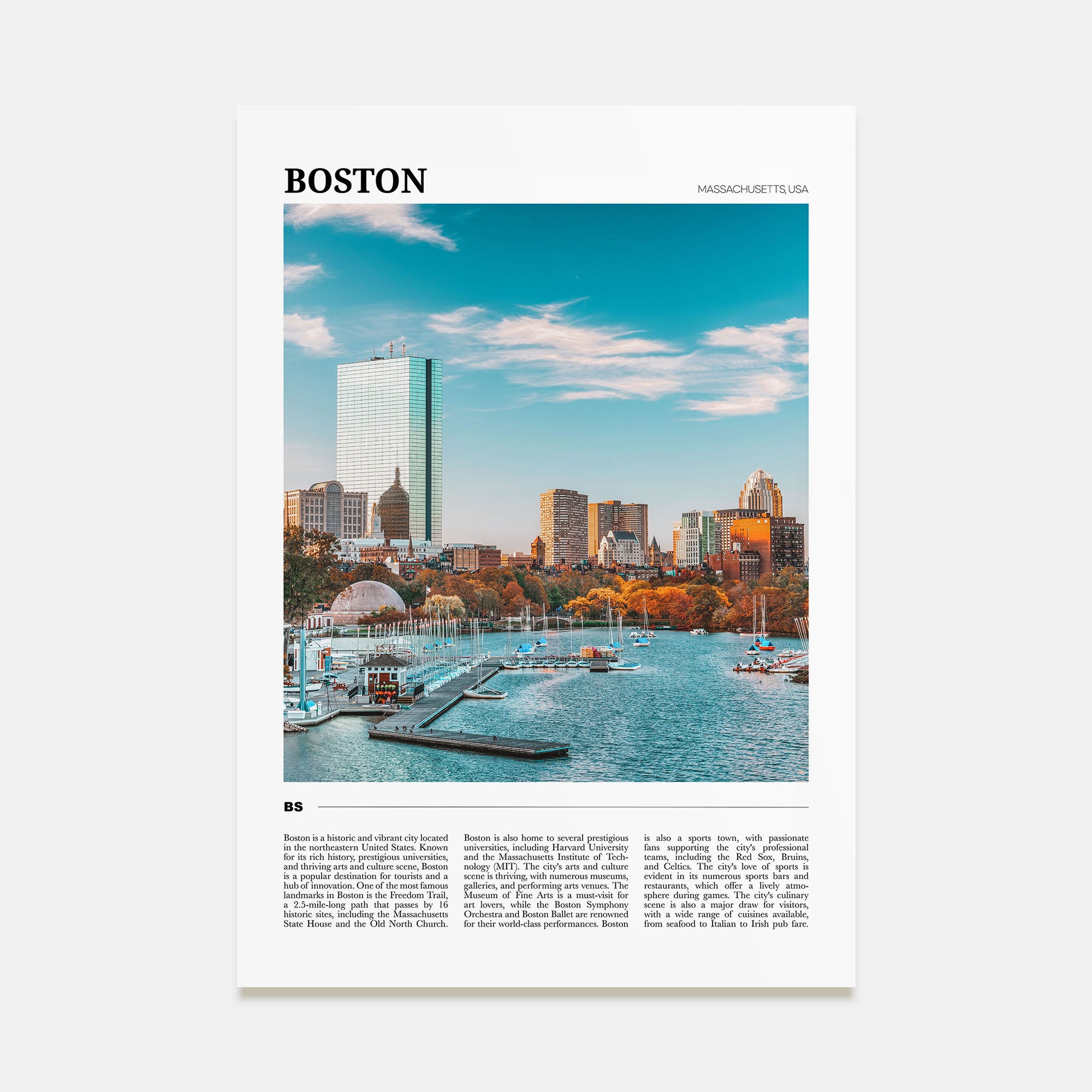 Boston Travel Color No 3 Poster