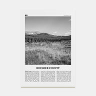 Boulder County Travel B&W Poster