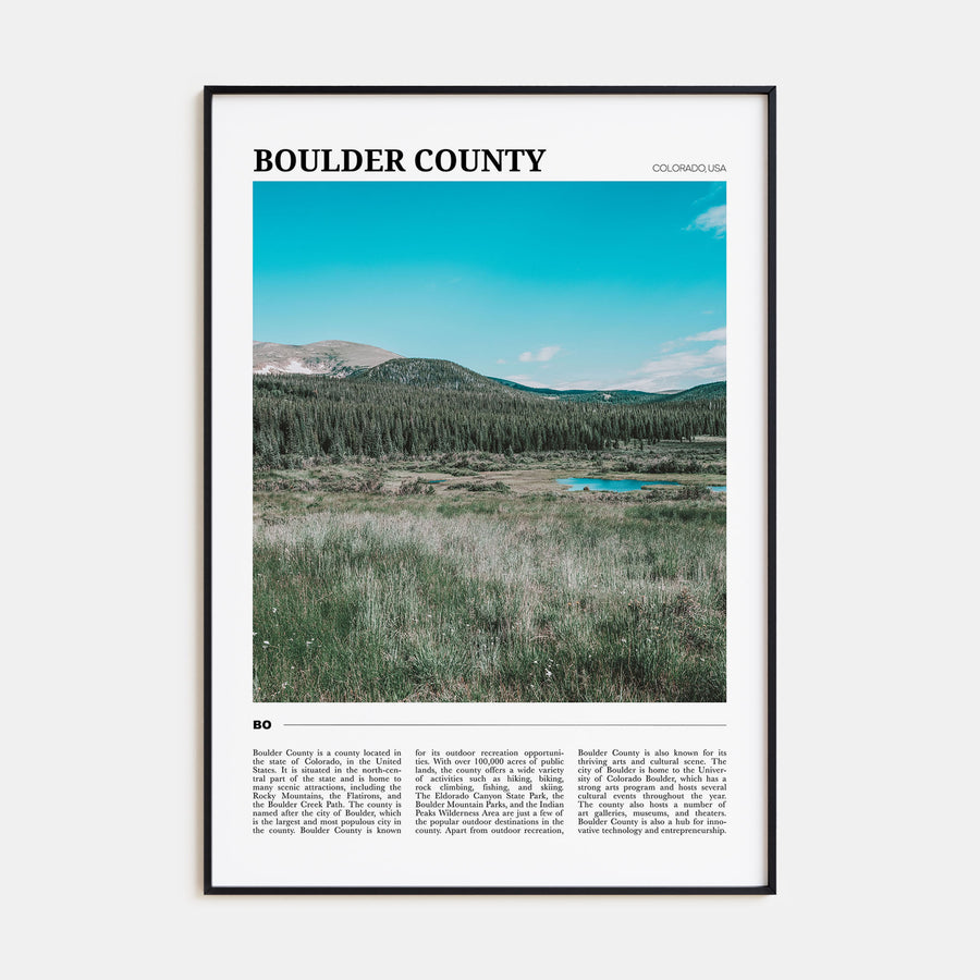 Boulder County Travel Color Poster
