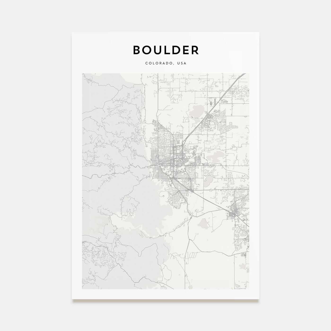 Boulder Map Portrait Poster