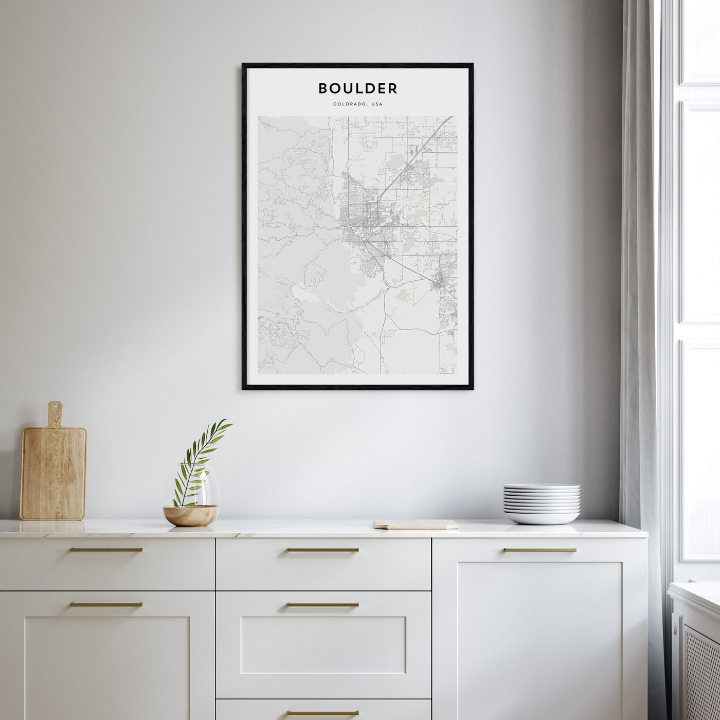 Boulder Map Portrait Poster