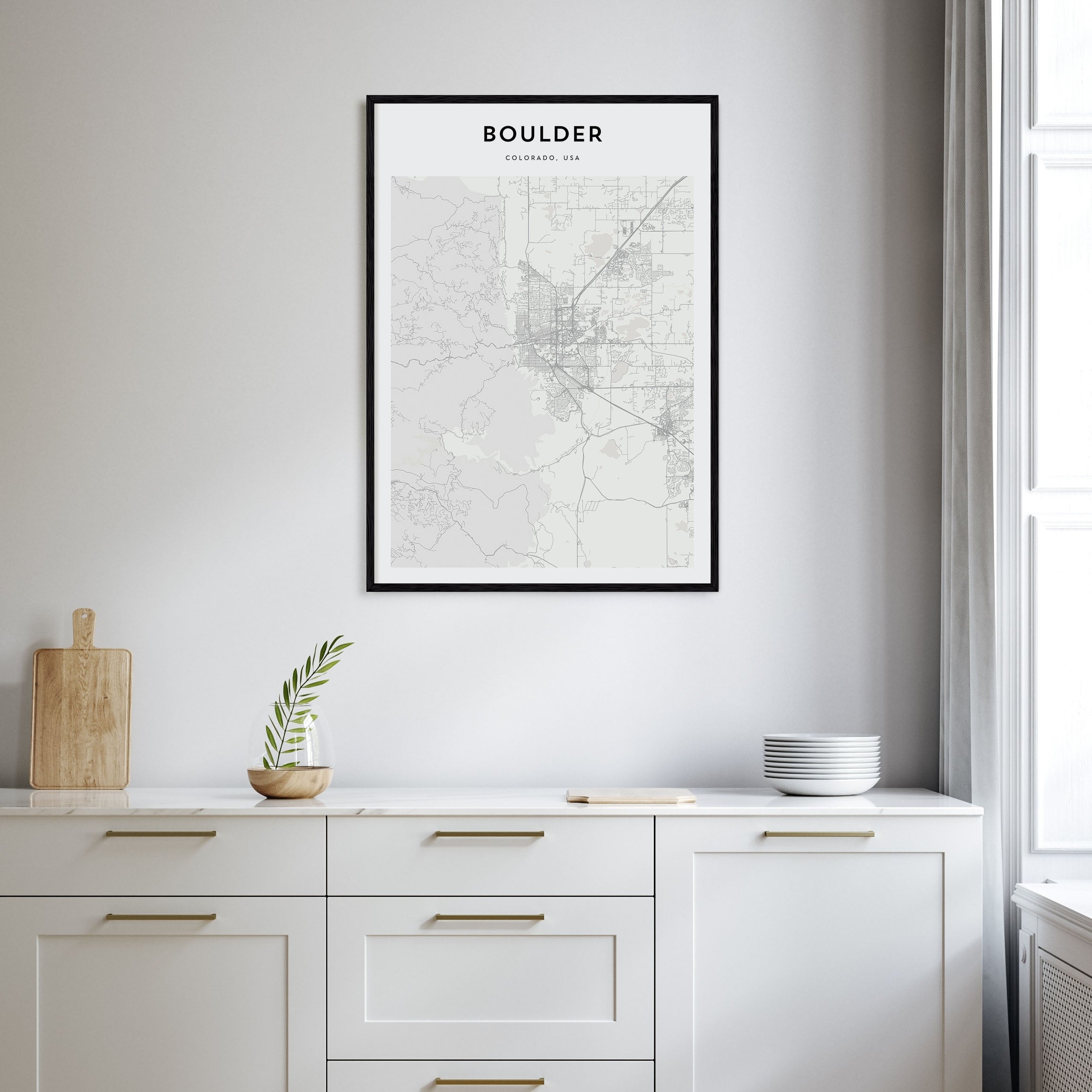 Boulder Map Portrait Poster