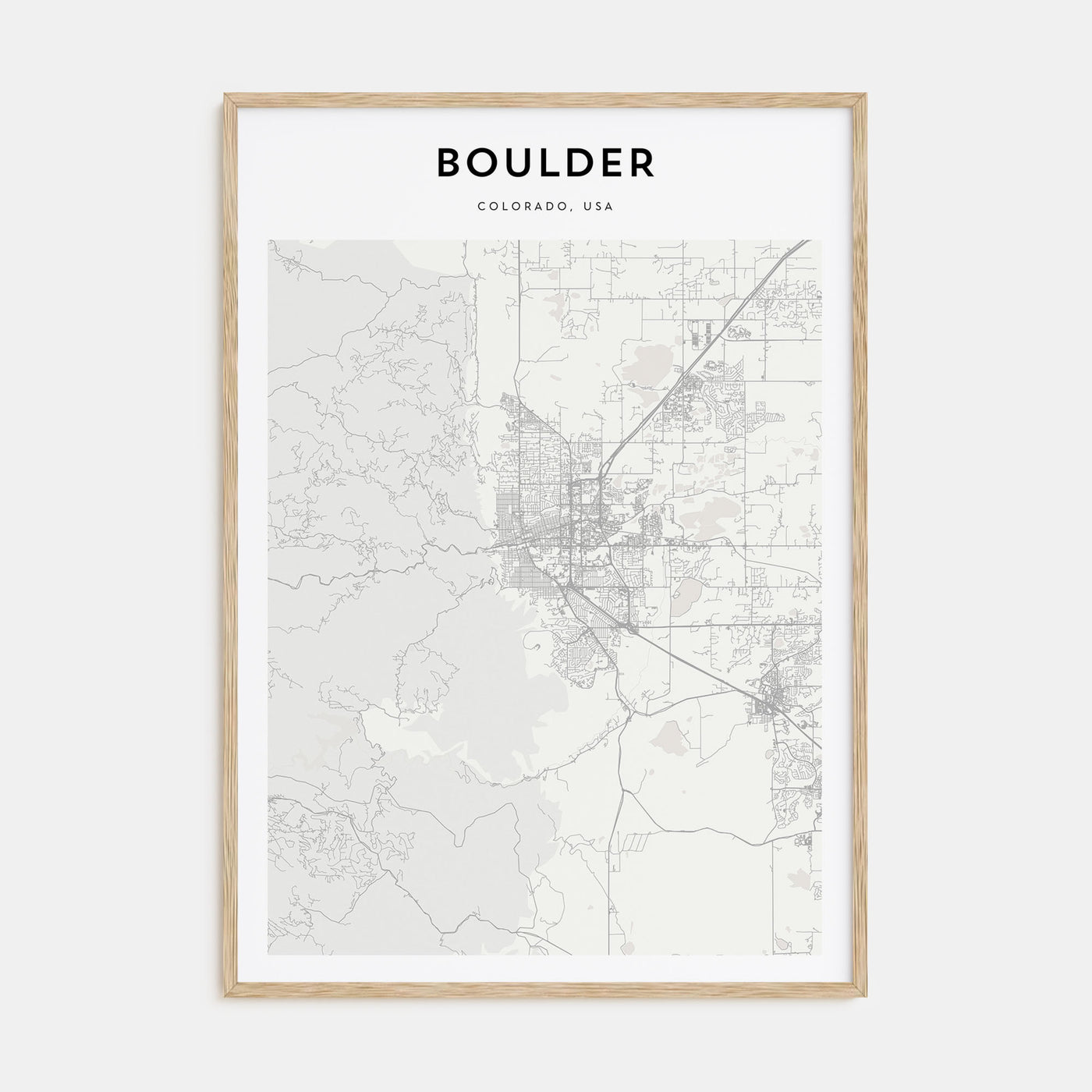 Boulder Map Portrait Poster