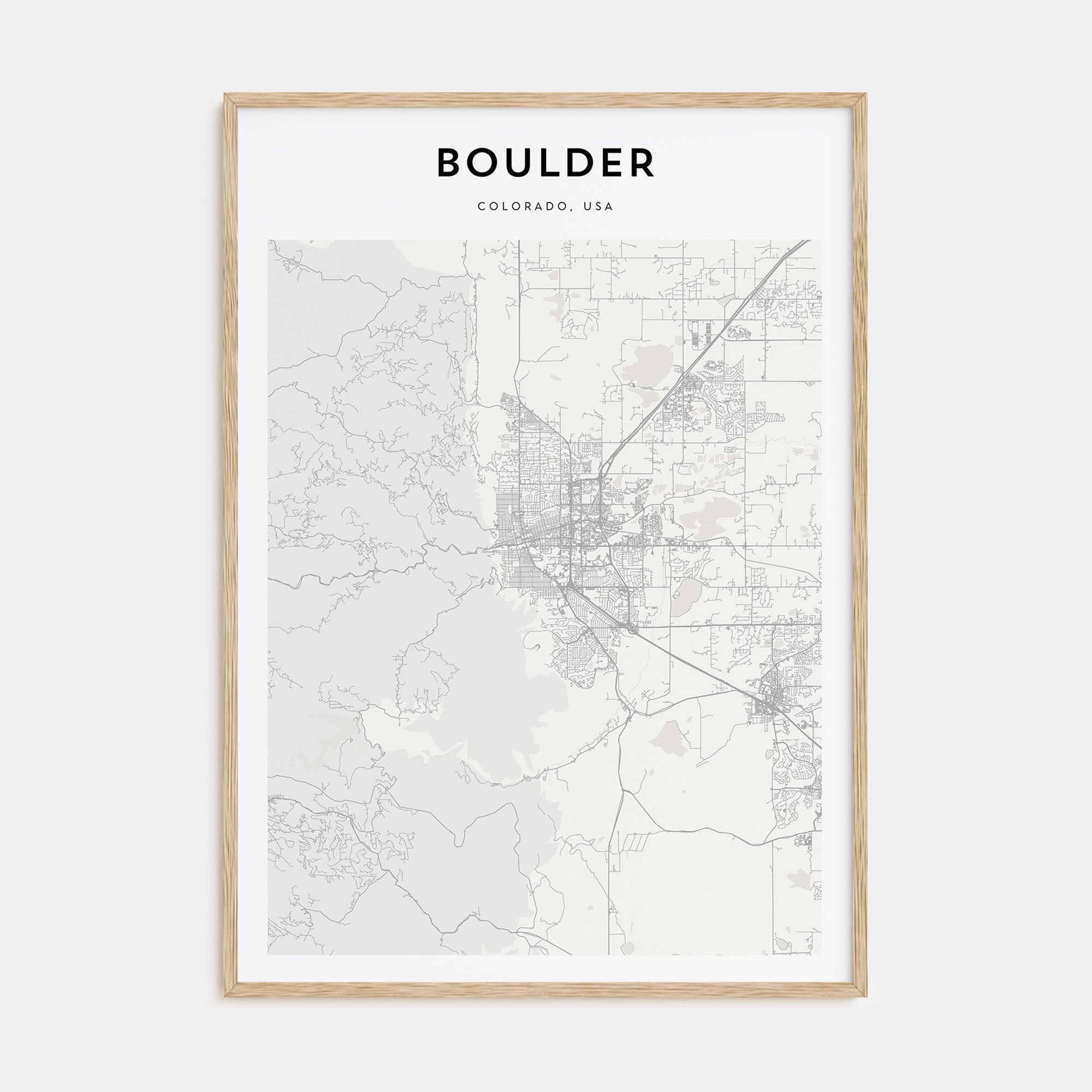 Boulder Map Portrait Poster