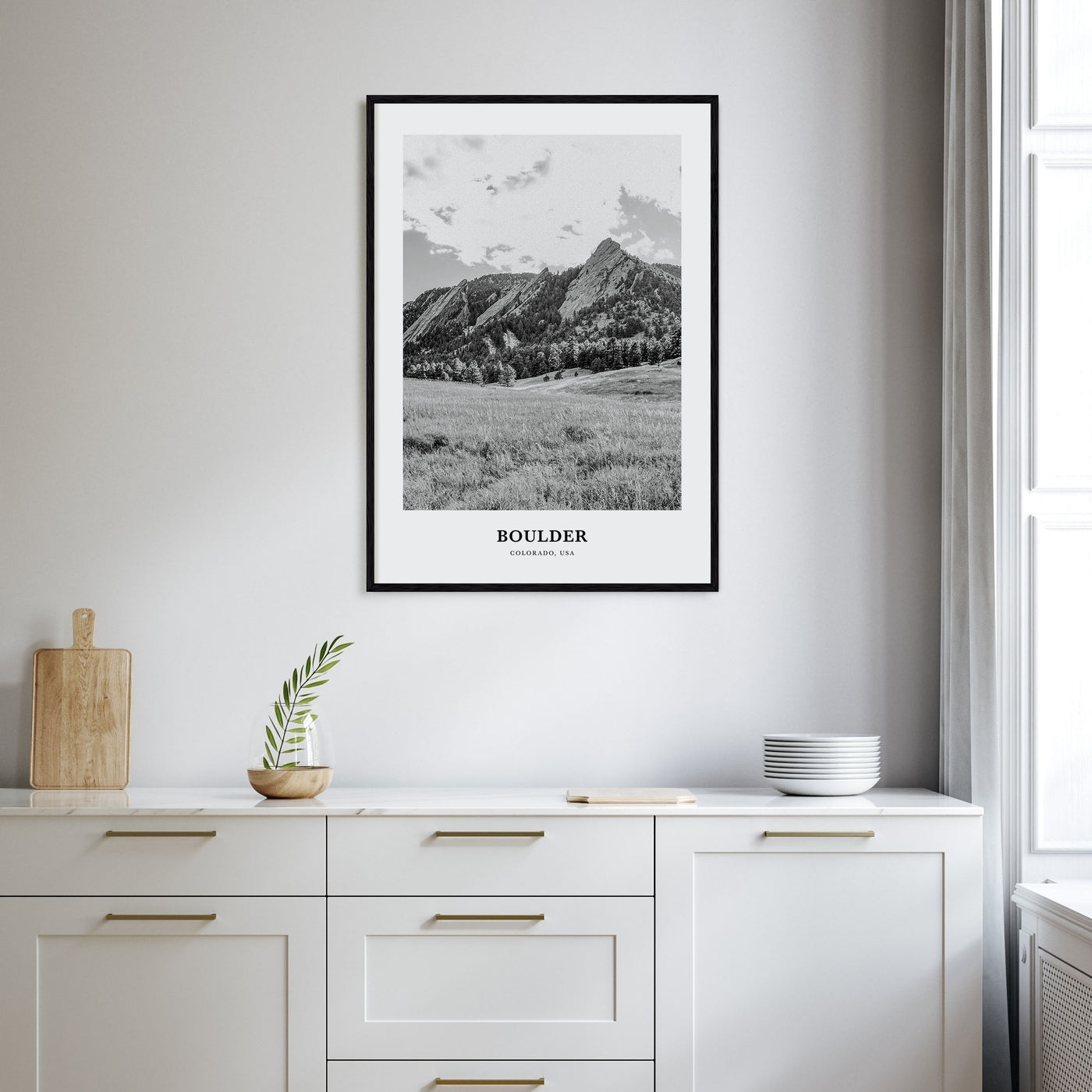 Boulder Portrait B&W No 1 Poster
