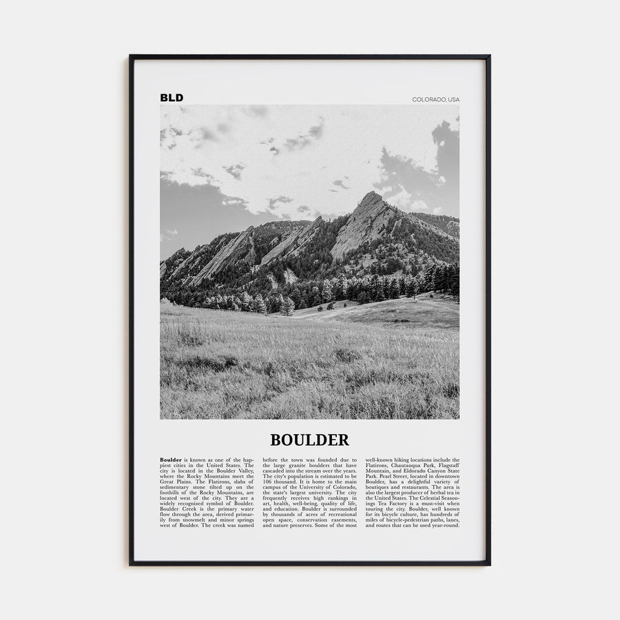 Boulder Travel B&W No 1 Poster