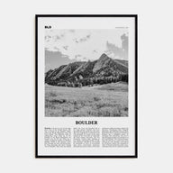 Boulder Travel B&W No 1 Poster