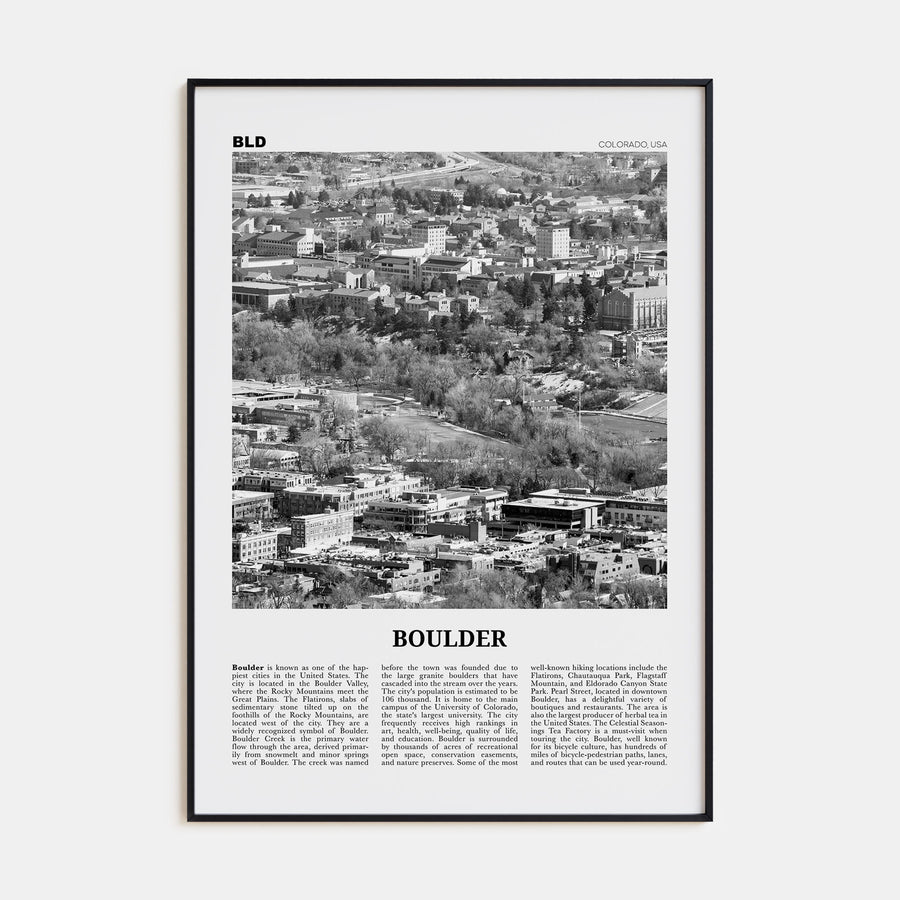 Boulder Travel B&W No 2 Poster