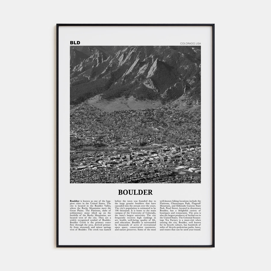 Boulder Travel B&W No 3 Poster
