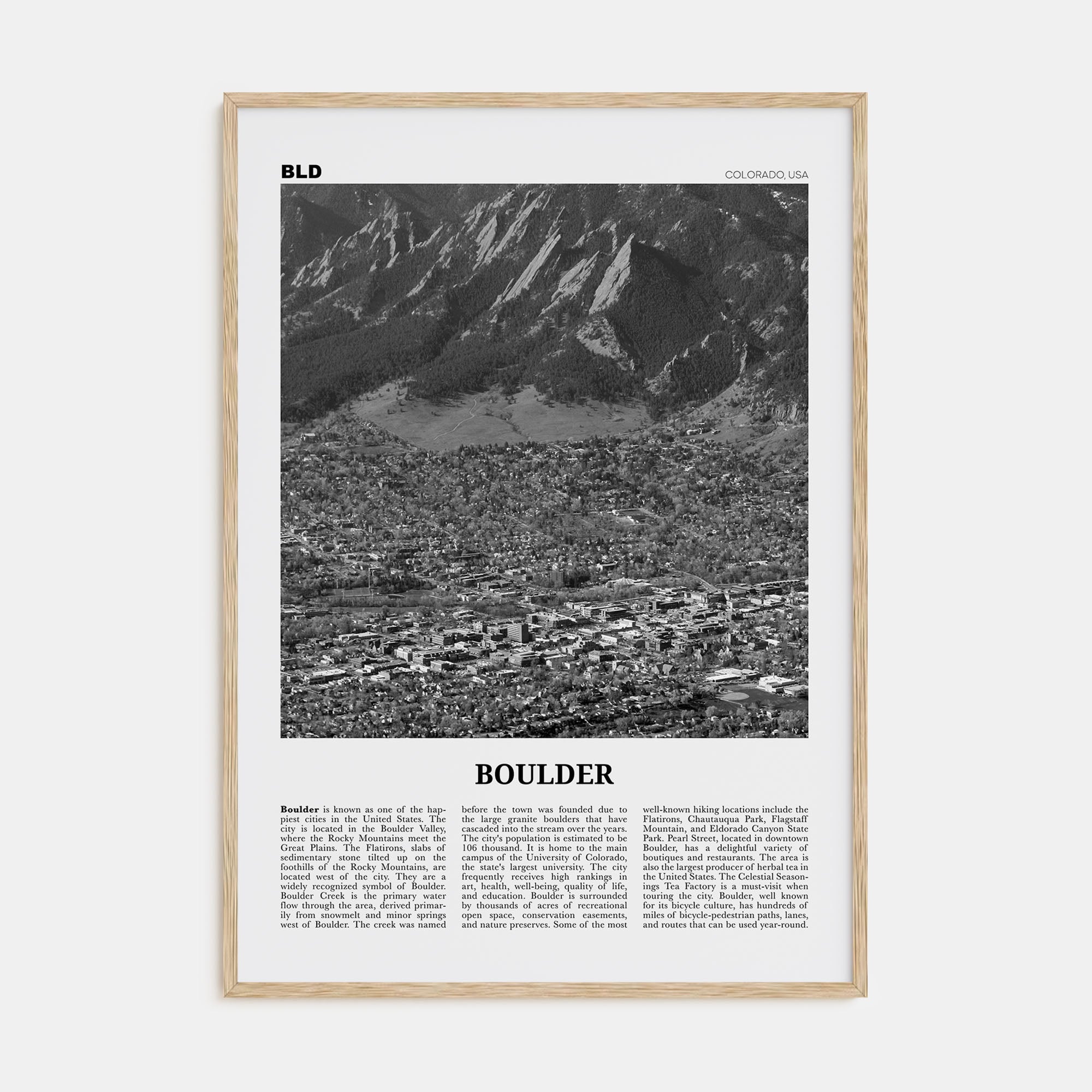 Boulder Travel B&W No 3 Poster