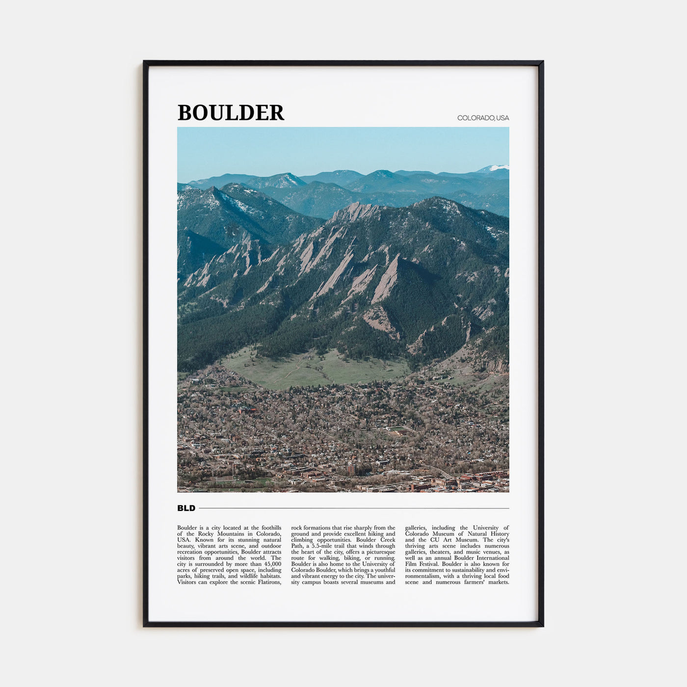 Boulder Travel Color No 1 Poster