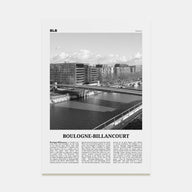 Boulogne-Billancourt Travel B&W Poster