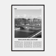 Boulogne-Billancourt Travel B&W Poster