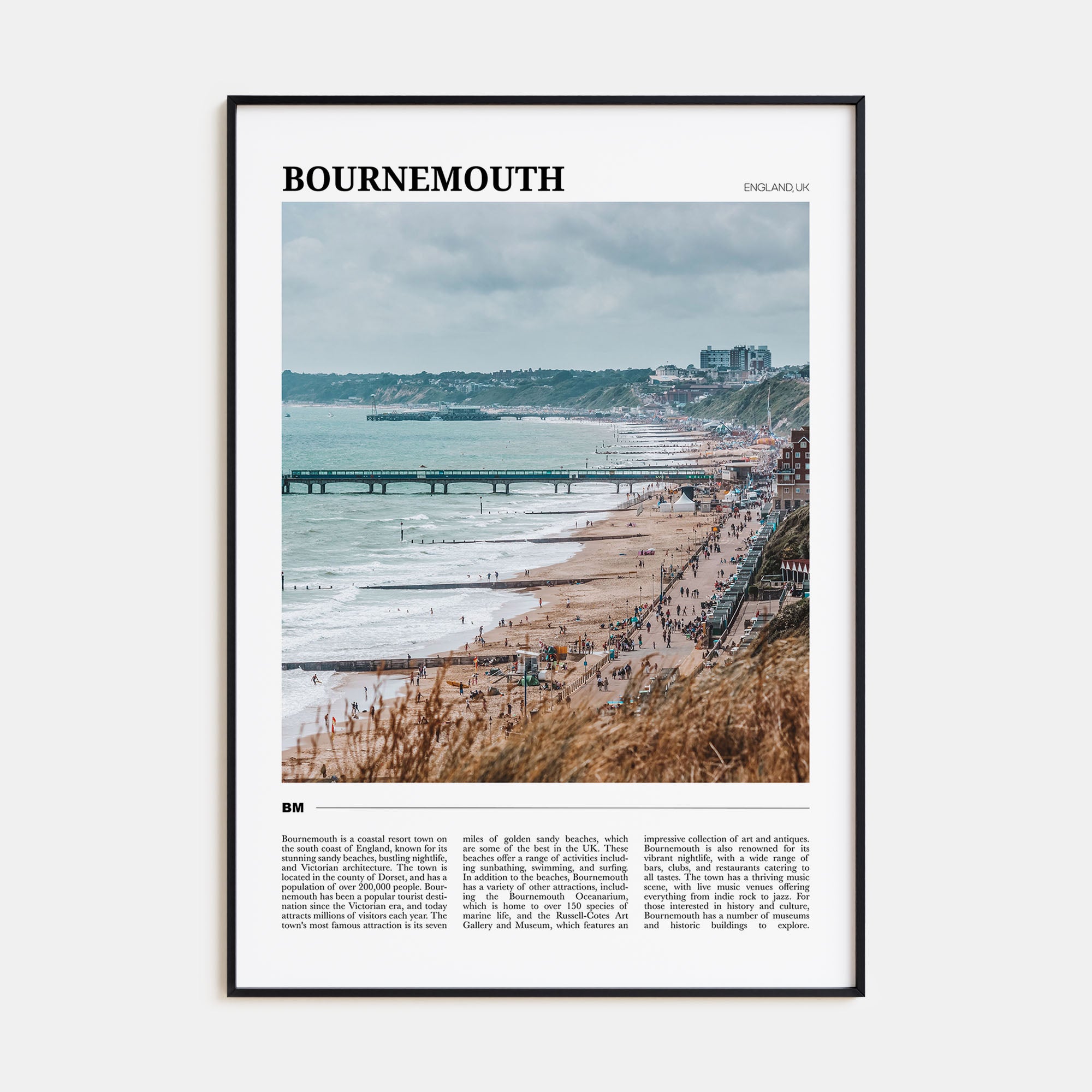 Bournemouth Travel Color Poster