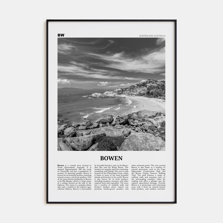 Bowen Travel B&W Poster