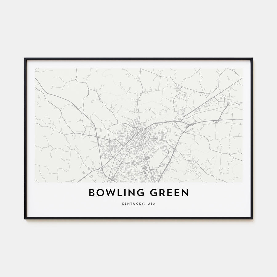 Bowling Green, Kentucky Map Landscape Poster